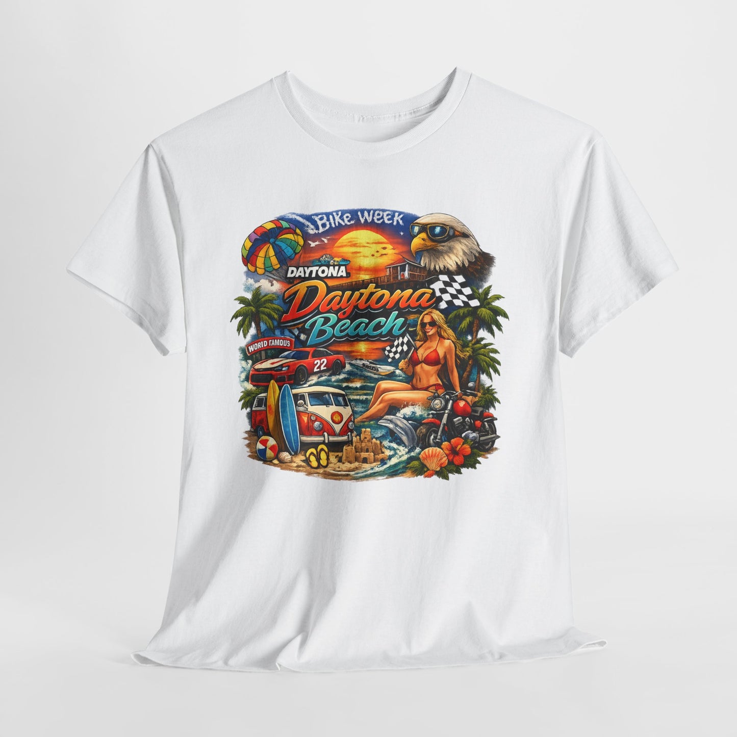 Daytona Beach Vintage Surf T-Shirt — Retro Sunset Palm Beach Tee
