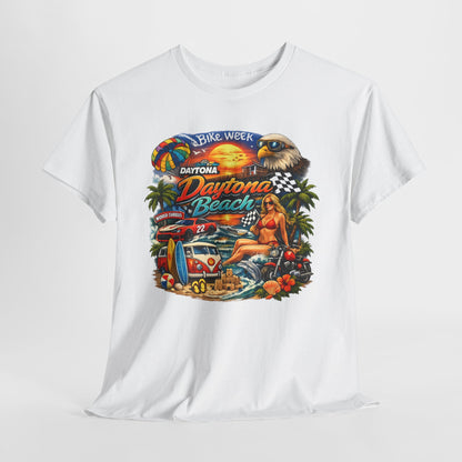 Daytona Beach Vintage Surf T-Shirt — Retro Sunset Palm Beach Tee