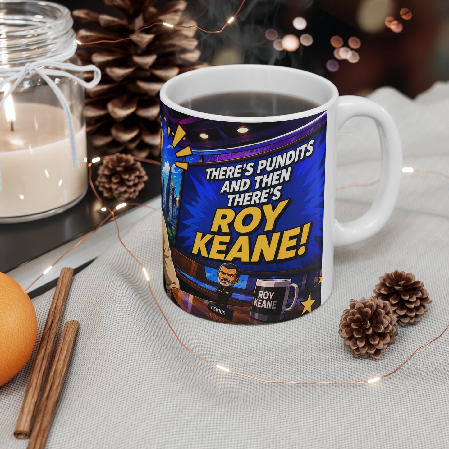 There's pundits then there's Roy Keane Motivational Coach Cartoon Coffee Mug — 11oz/15oz