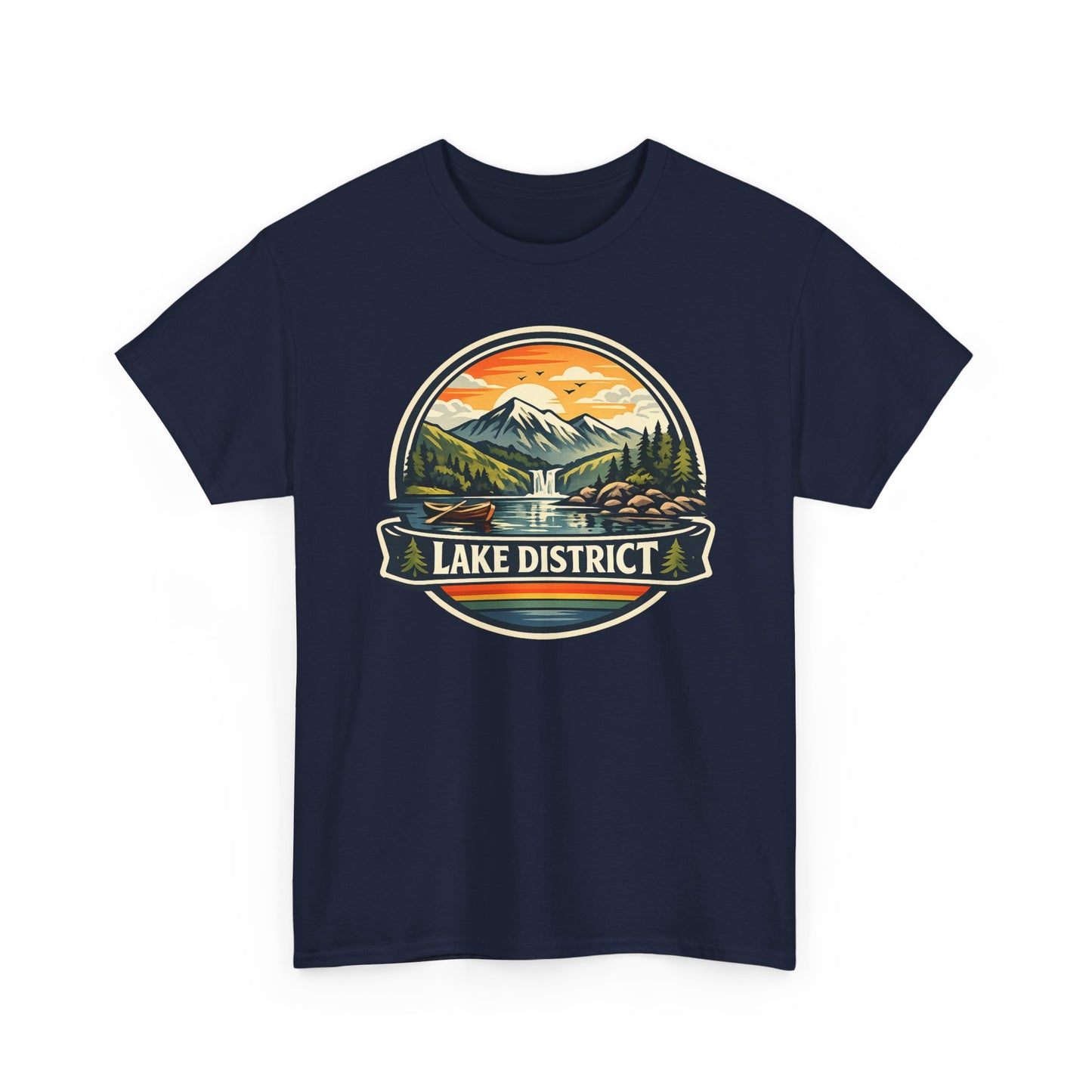 Lake District Graphic Tee — Scenic Mountain & Lake Camping Shirt