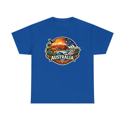 Australia Sunset Vintage Tee — Kangaroo & Surf Badge