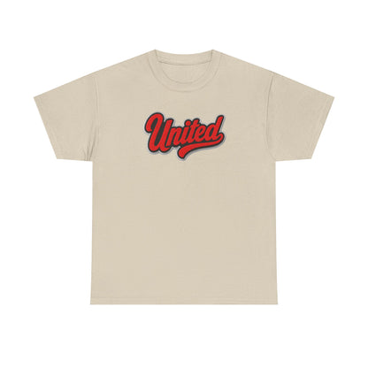United Retro Script Tee — Vintage Red Logo T‑Shirt