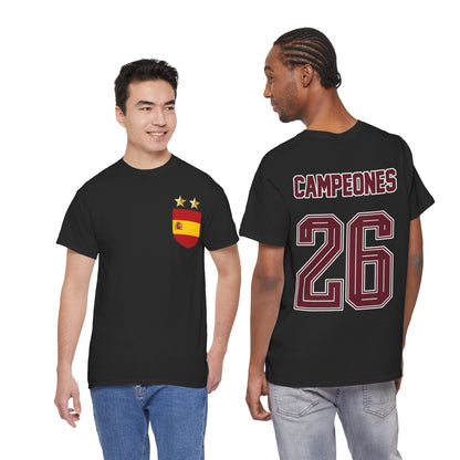 Spain World Champions 'Campeones 26' Cotton T‑Shirt