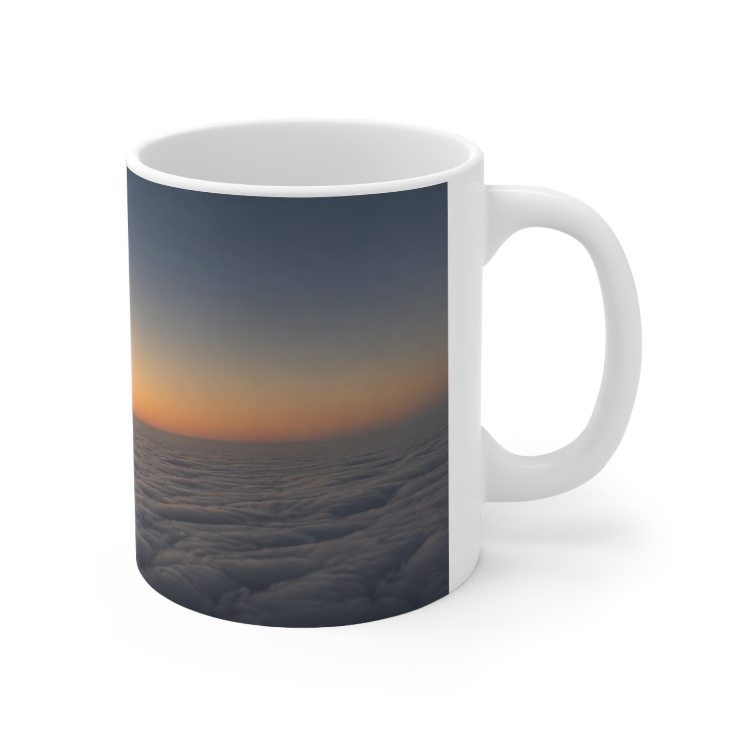 Aerial Sunset Plane Wing Ceramic Mug — Travel Coffee Cup (11oz, 15oz)