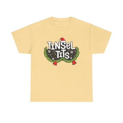 T-Shirt — "Tinsel Tits" Funny Christmas Wreath Holiday Tee