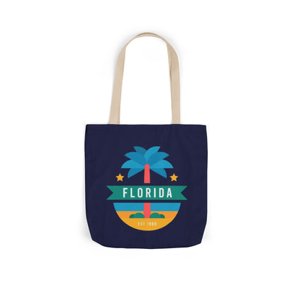 Florida Palm Beach Canvas Tote Bag — Retro Sunshine Travel Tote