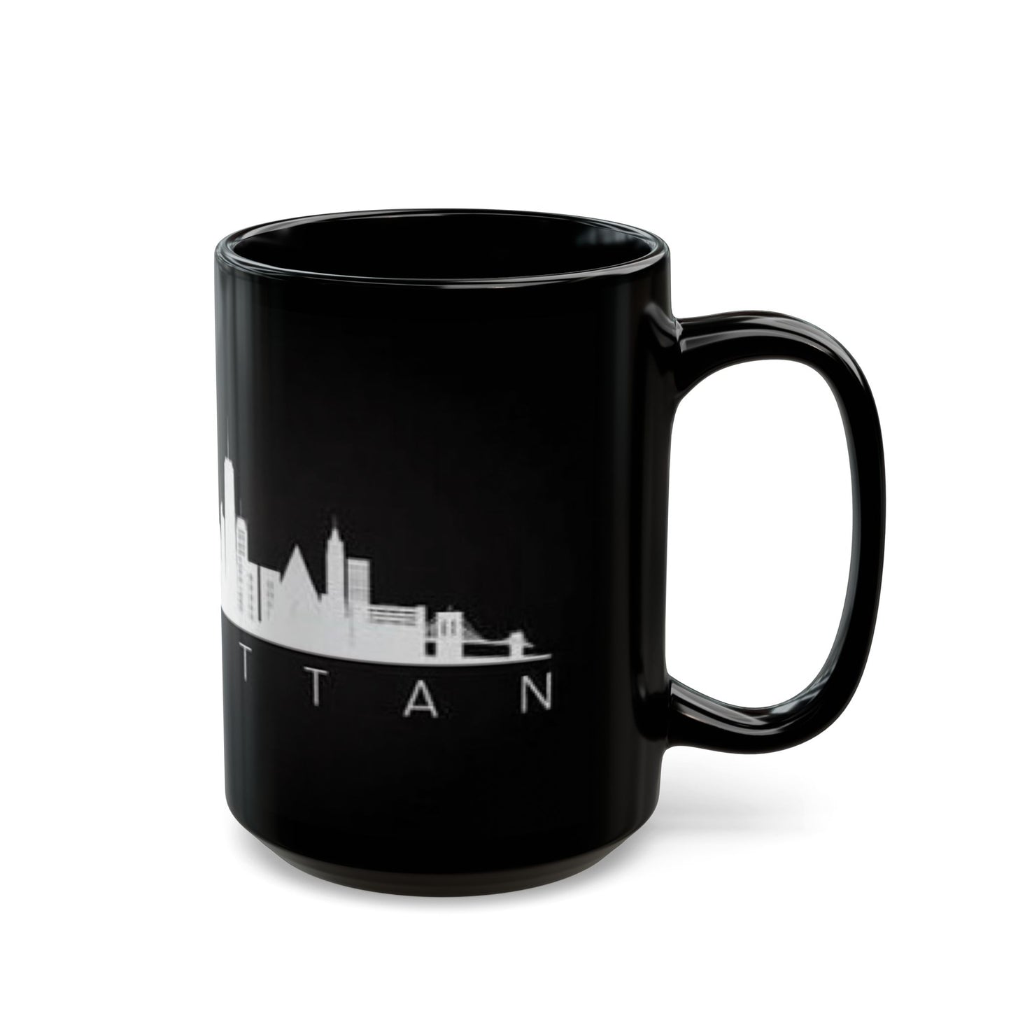 Manhattan Skyline Black Mug — Cityscape Coffee Cup (11oz & 15oz)