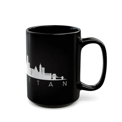 Manhattan Skyline Black Mug — Cityscape Coffee Cup (11oz & 15oz)