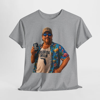Florida Man Graphic Tee — Funny Vacation Shirt with Hawaiian Shirt Design