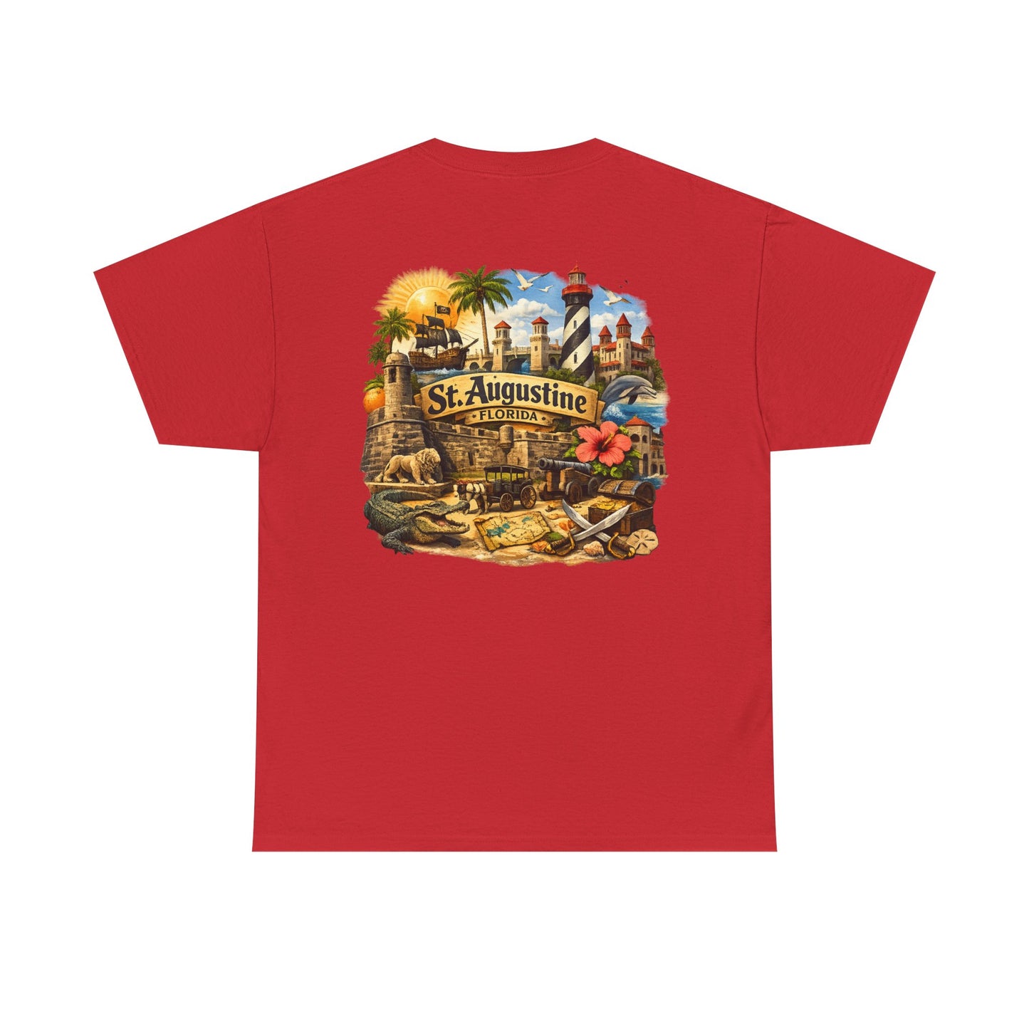 St. Augustine Florida Vintage Travel Tee — Retro Beach & Lighthouse Souvenir T-Shirt