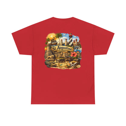 St. Augustine Florida Vintage Travel Tee — Retro Beach & Lighthouse Souvenir T-Shirt