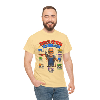 Senior Citizen Texting Code T-Shirt — Funny Grandpa Grandma Retirement Gift