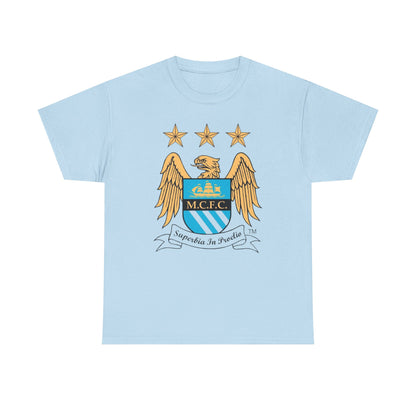 Manchester City Retro Club Crest T‑Shirt — MCFC Vintage Style Club Emblem Tee