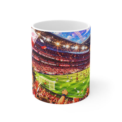 England Football Fan Ceramic Mug — Stadium Crowd 11oz & 15oz