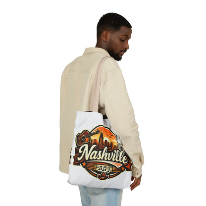 Nashville Sunset Tote Bag — Country Music Skyline Canvas Tote