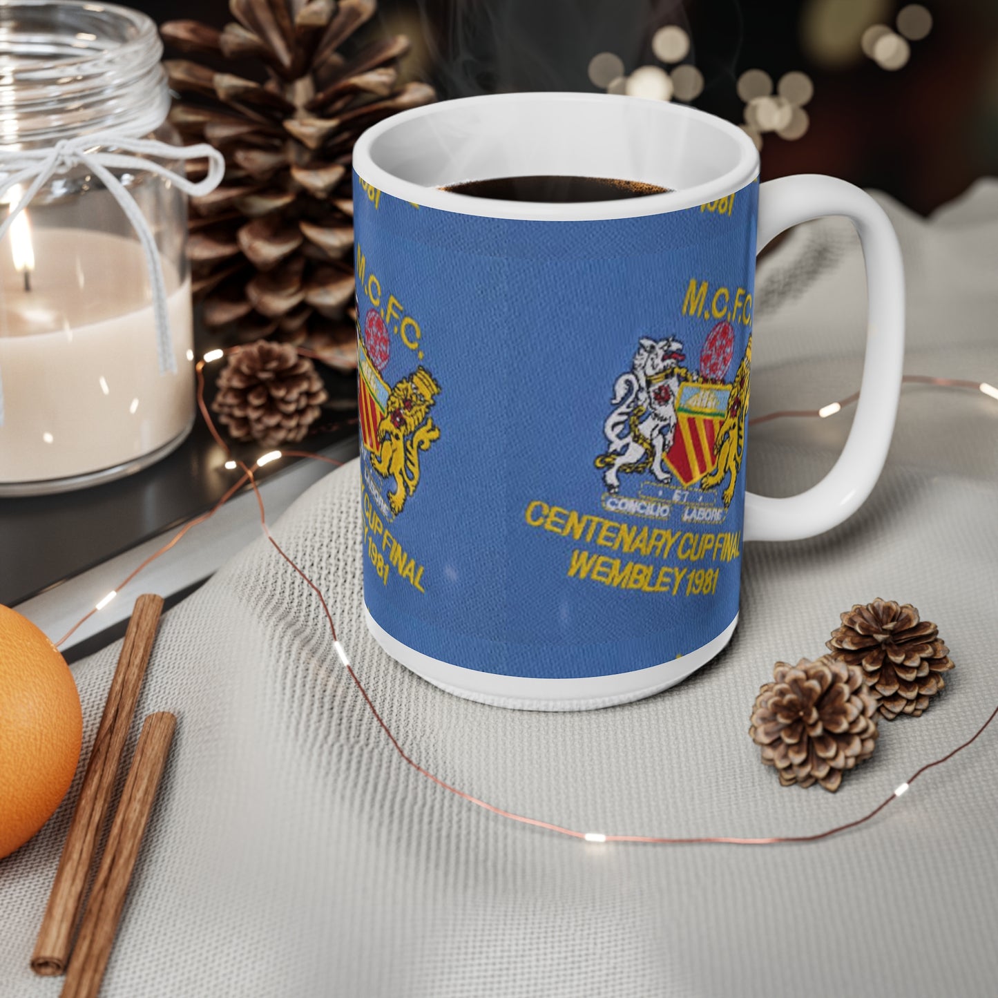 1981 Centenary Cup Final Mug — M.C.F.C. Commemorative Ceramic Coffee Cup (11oz & 15oz)