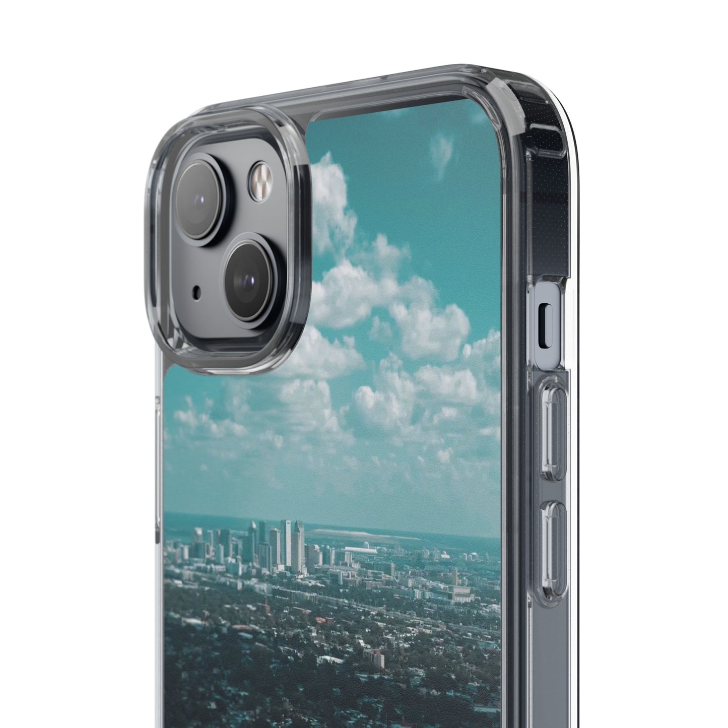 Tampa Bay Raymond James Stadium Clear Phone Case — Aerial City Stadium Design