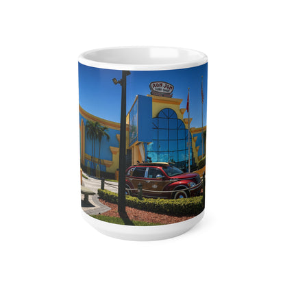 Ron Jon Cocoa Beach Photo Mug — Colorful Vacation Ceramic Coffee Cup (11oz & 15oz)
