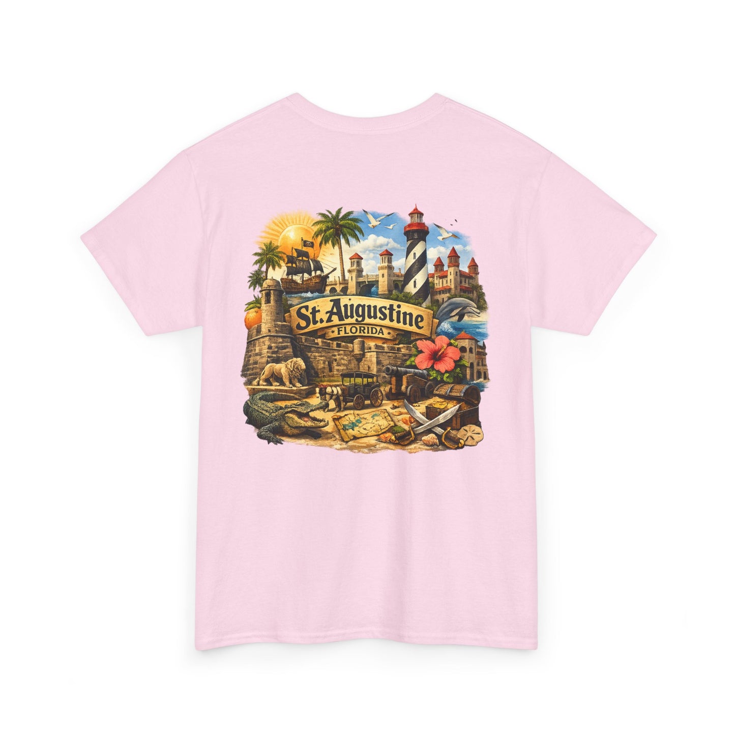 St. Augustine Florida Vintage Travel Tee — Retro Beach & Lighthouse Souvenir T-Shirt