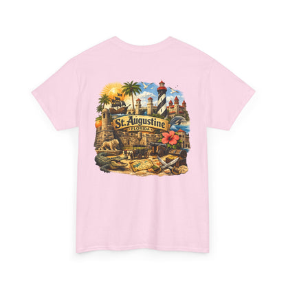 St. Augustine Florida Vintage Travel Tee — Retro Beach & Lighthouse Souvenir T-Shirt