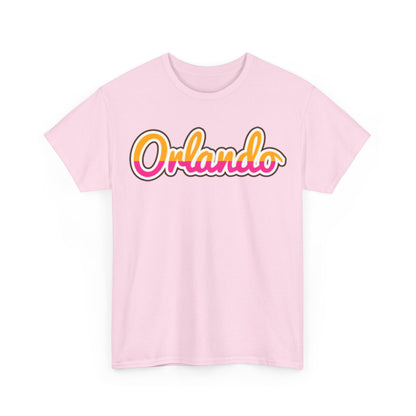 Orlando Retro Script Tee — Vintage Sunset City Souvenir Shirt