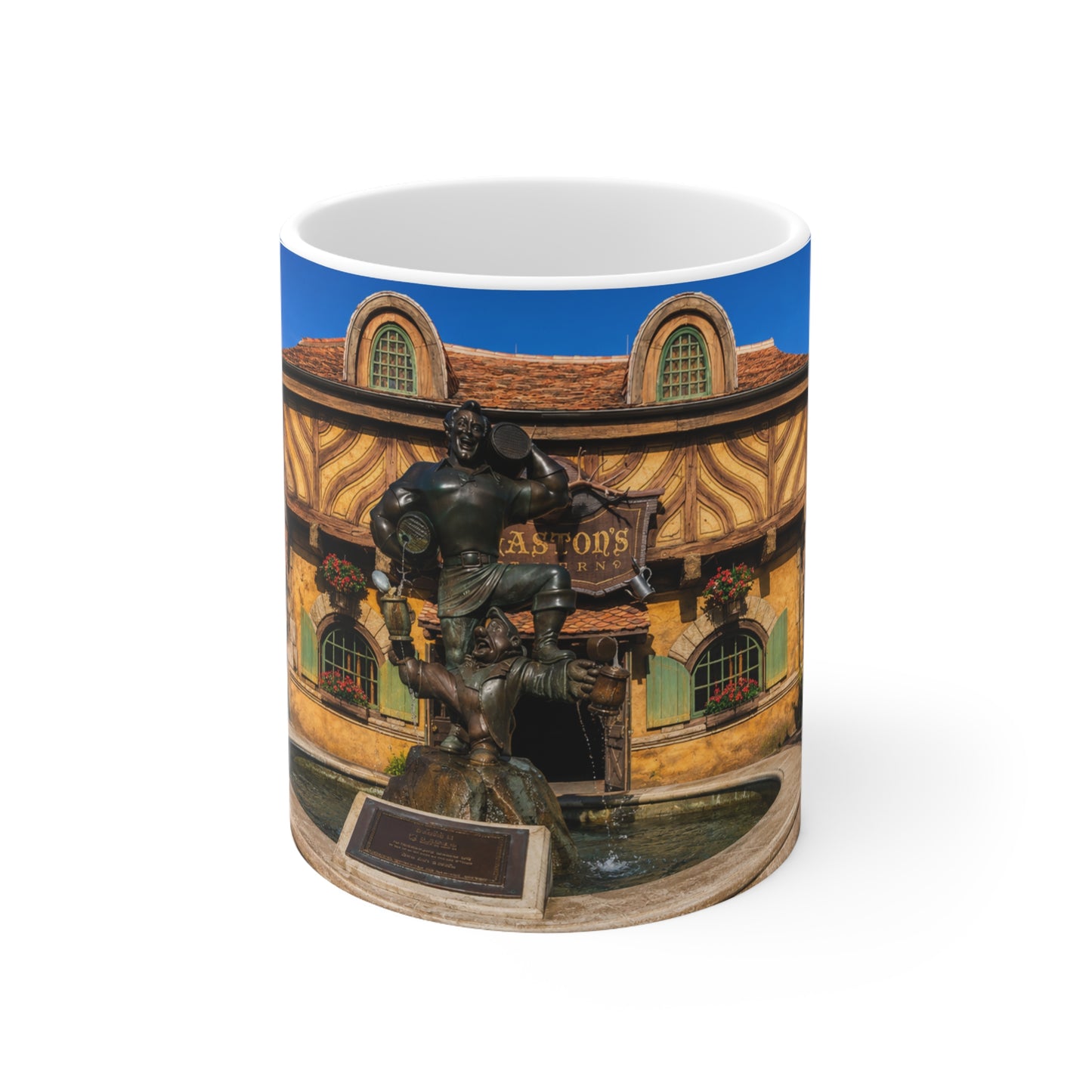 Gaston's Tavern Fountain Photo Mug — 11oz/15oz Ceramic Coffee Cup