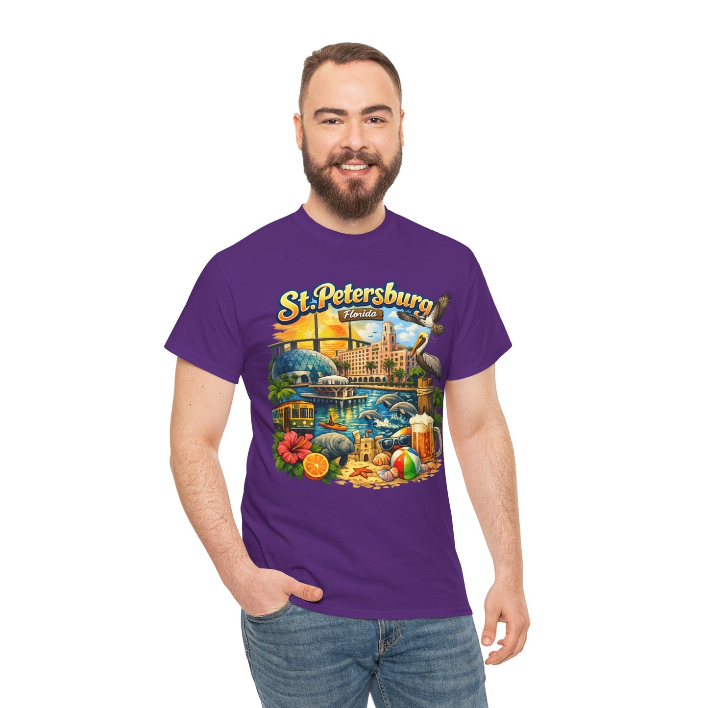 St. Petersburg Florida Retro Beach Scene T-Shirt