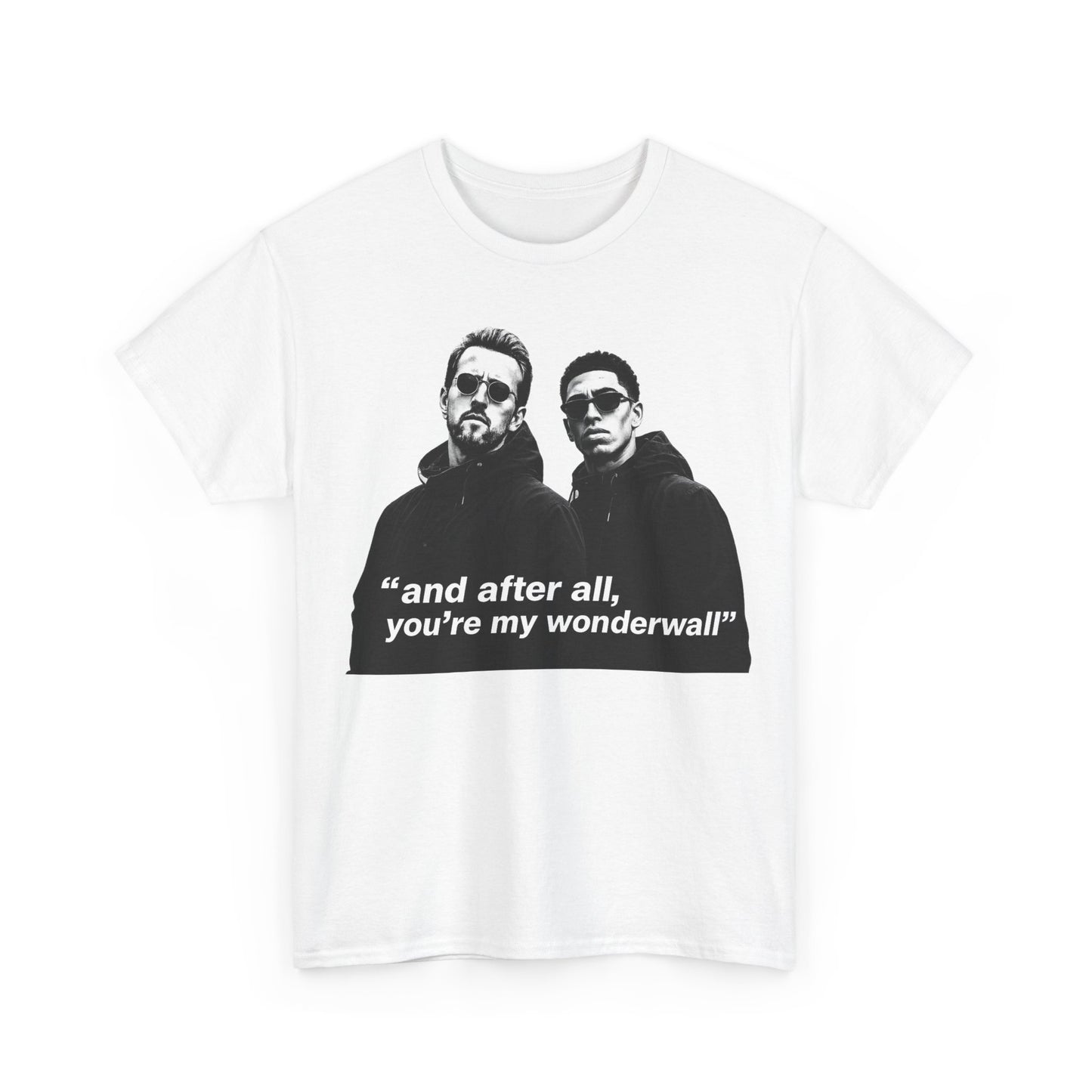 Kane and Bellingham Wonderwall Lyric T-Shirt — ‘and after all, you’re my wonderwall’ Retro Band Tee