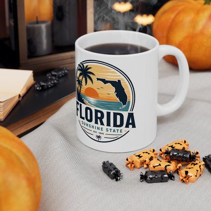 Florida Sunshine State Sunset Mug — Ceramic Coffee Cup (11oz & 15oz)