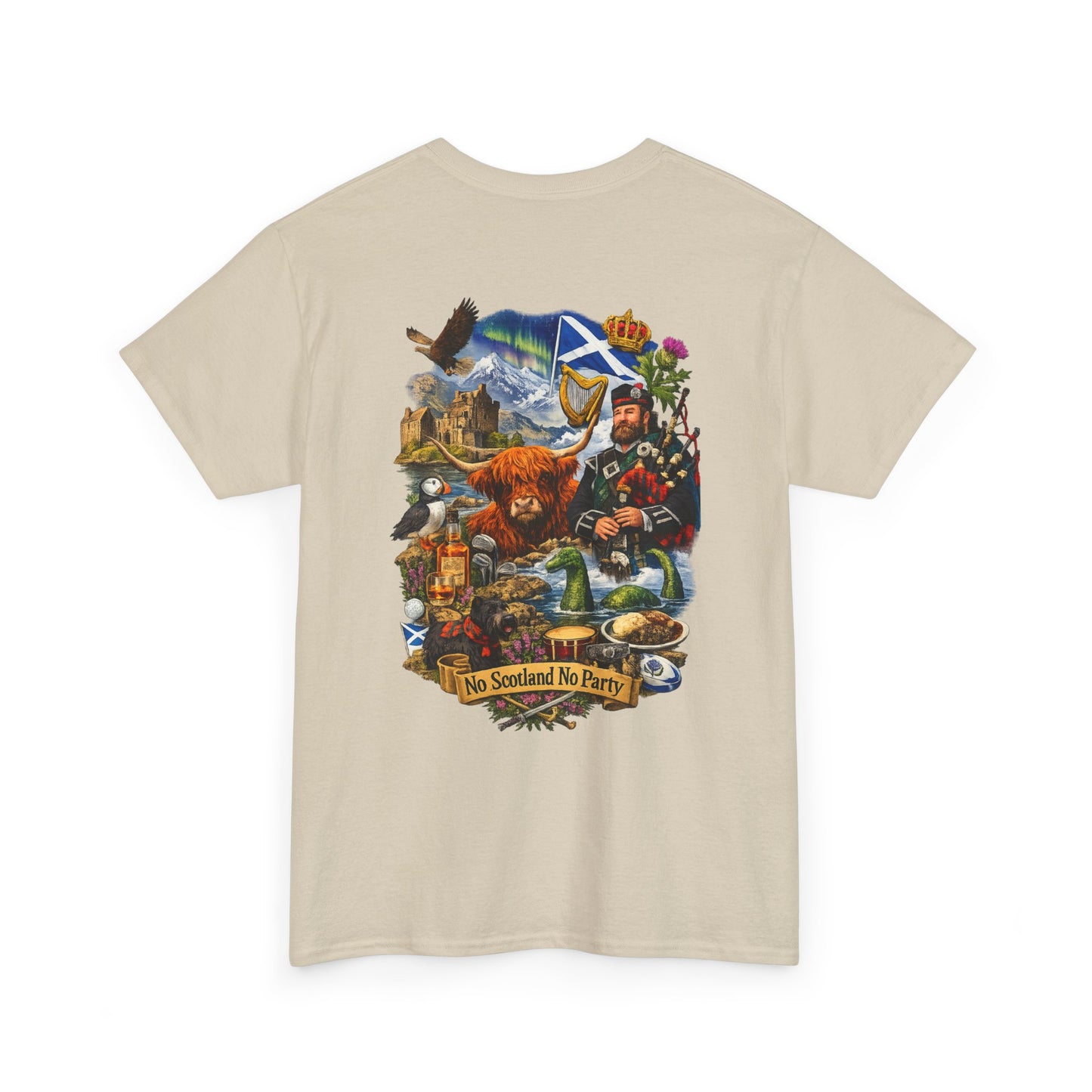 Scotland Collage T-Shirt — "No Scotland No Party" Scottish Heritage Tee