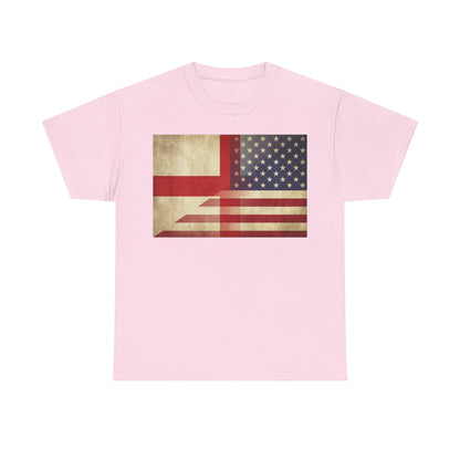 Vintage England-USA Flag T-Shirt — Retro Anglo-American Pride Tee