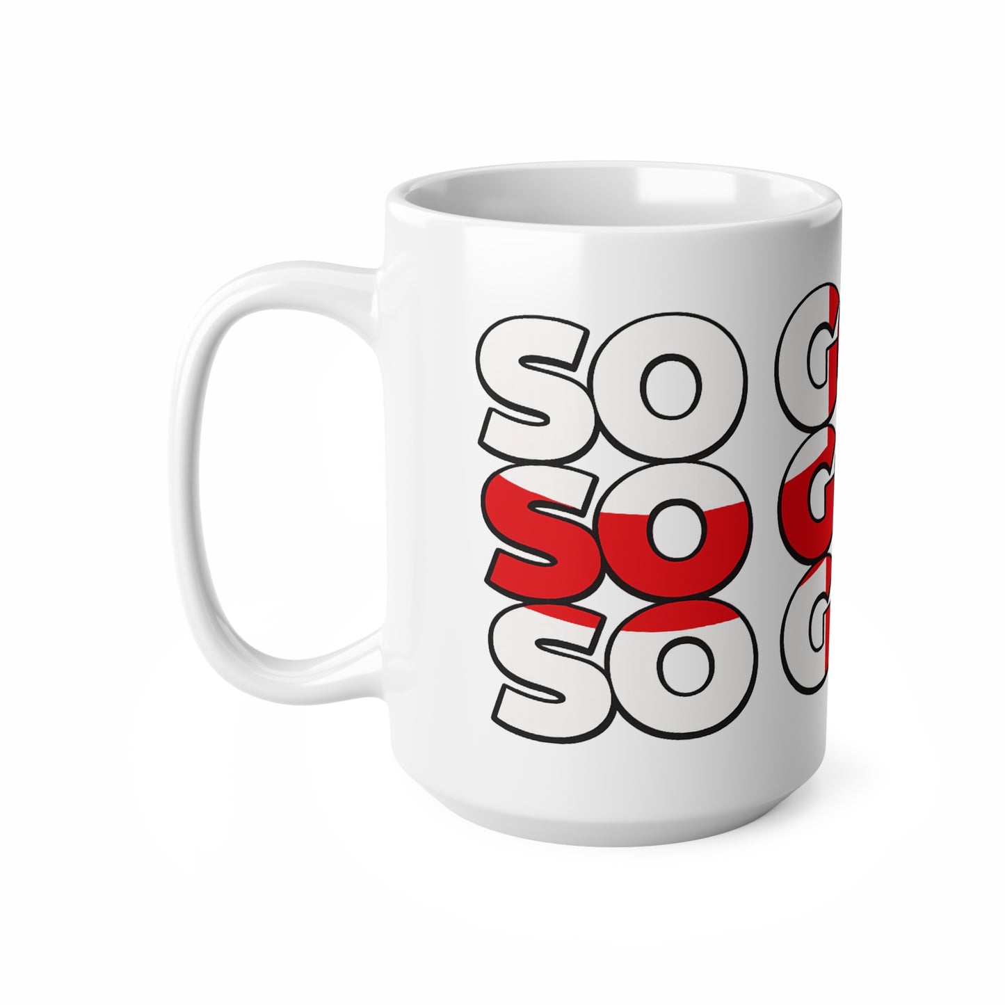 England 'SO GOOD' Bold Graphic Ceramic Coffee Cup (11oz & 15oz)