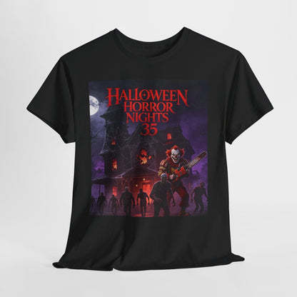 Halloween Horror Nights 35 T-Shirt — Haunted House & Clown Graphic Tee