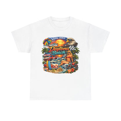 Daytona Beach Vintage Surf T-Shirt — Retro Sunset Palm Beach Tee