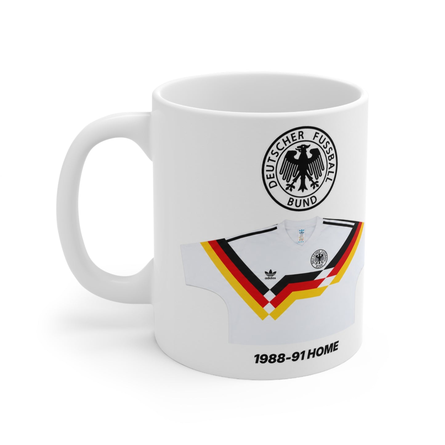 Germany 1988-91 Home Football Jersey Coffee Mug — Retro Deutscher Fussball Bund 11oz/15oz