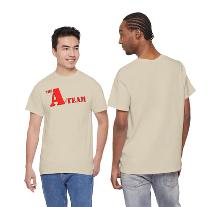 A-Team Graphic Tee — Retro Red Logo Vintage Crew T-Shirt