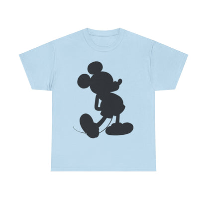 Mickey Mouse Silhouette Graphic Tee — Retro Cartoon Shadow T-Shirt