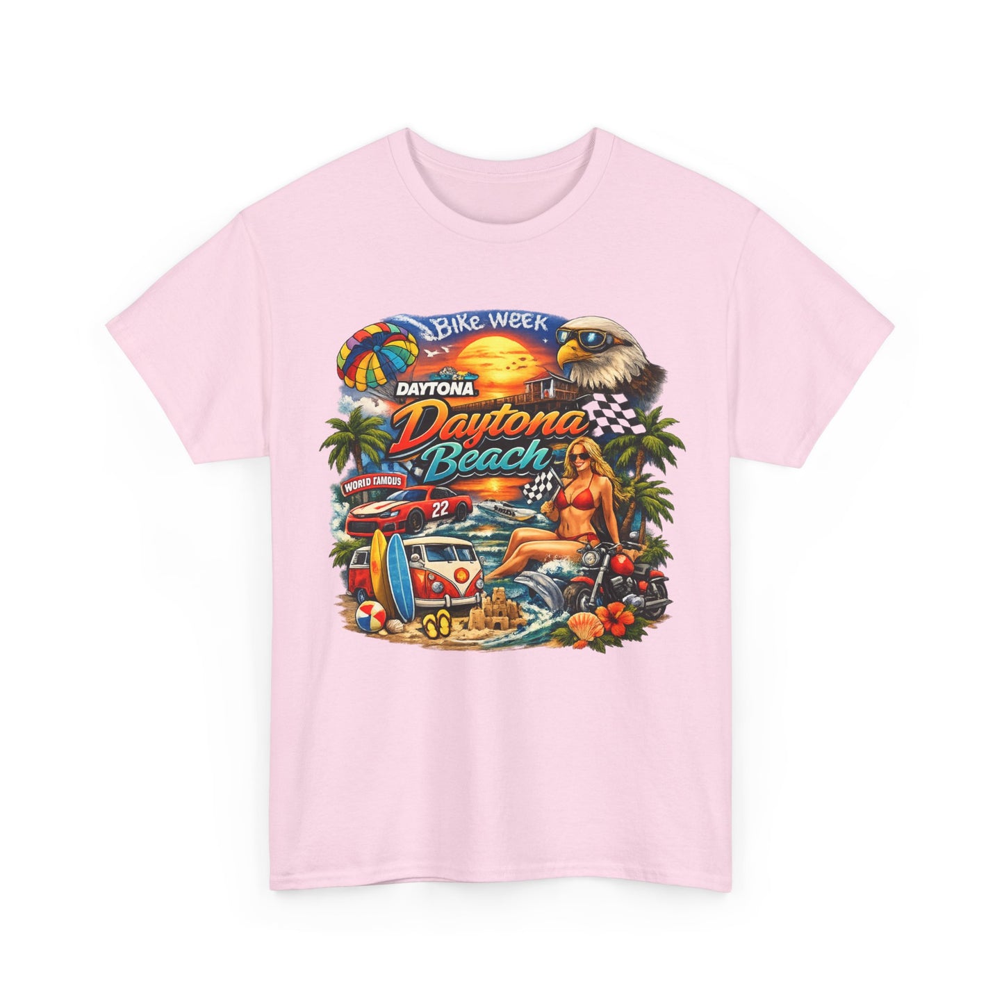 Daytona Beach Vintage Surf T-Shirt — Retro Sunset Palm Beach Tee