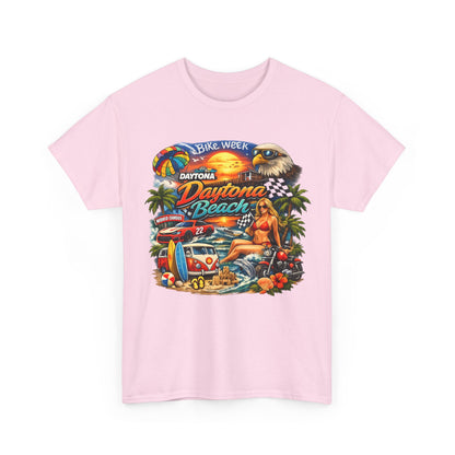 Daytona Beach Vintage Surf T-Shirt — Retro Sunset Palm Beach Tee