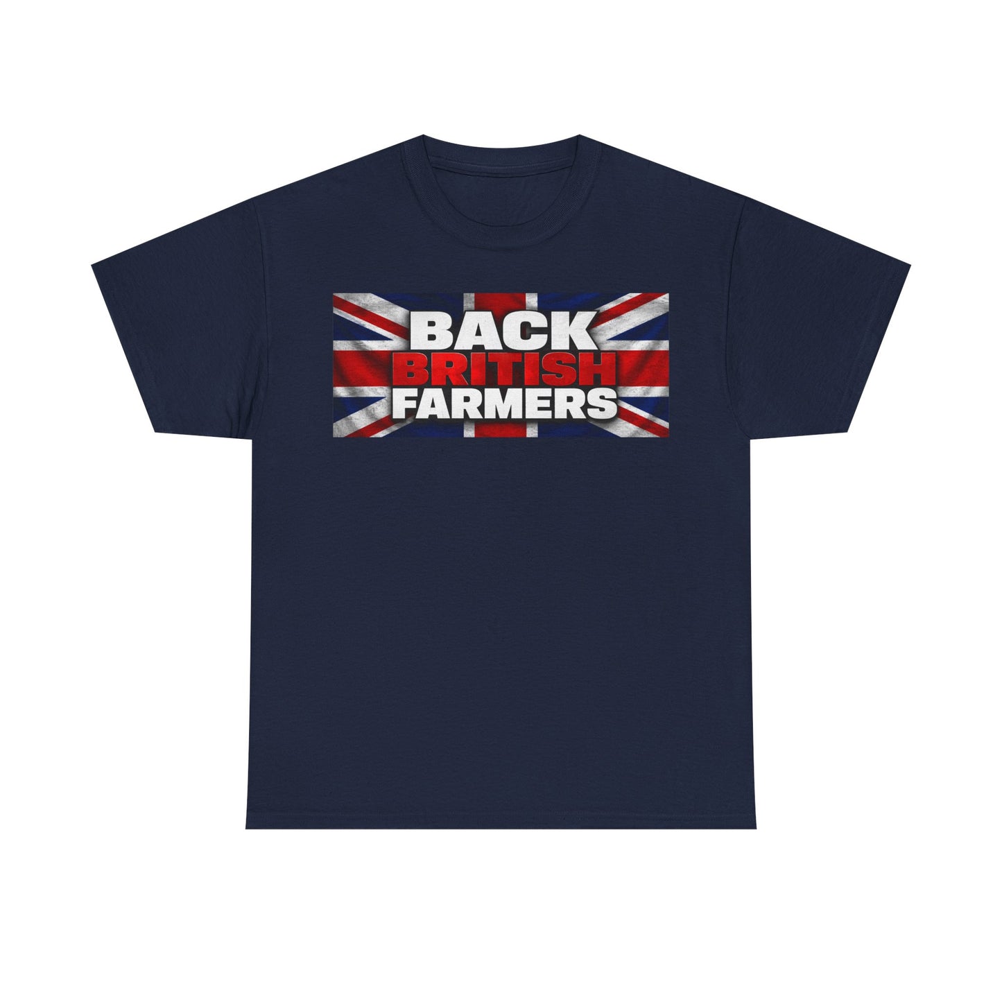Back British Farmers T-Shirt — Union Jack Support Tee for UK Farmers