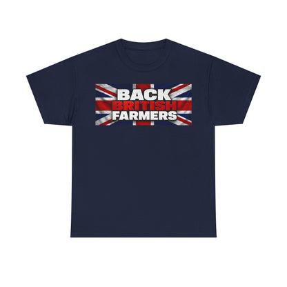 Back British Farmers T-Shirt — Union Jack Support Tee for UK Farmers