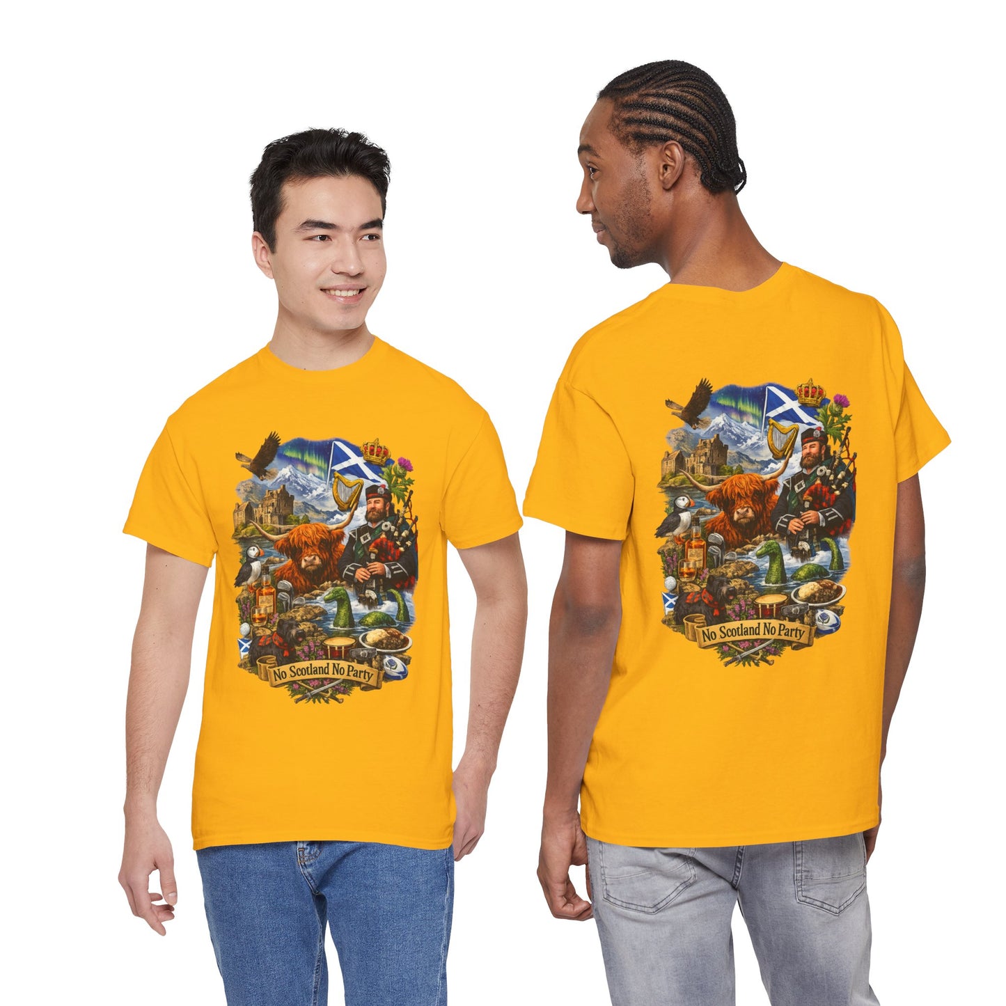 Scotland Collage T-Shirt — "No Scotland No Party" Scottish Heritage Tee