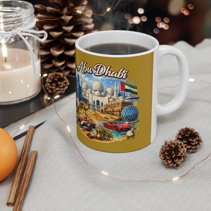 Abu Dhabi Skyline Ceramic Mug — 11oz & 15oz Souvenir Coffee Cup