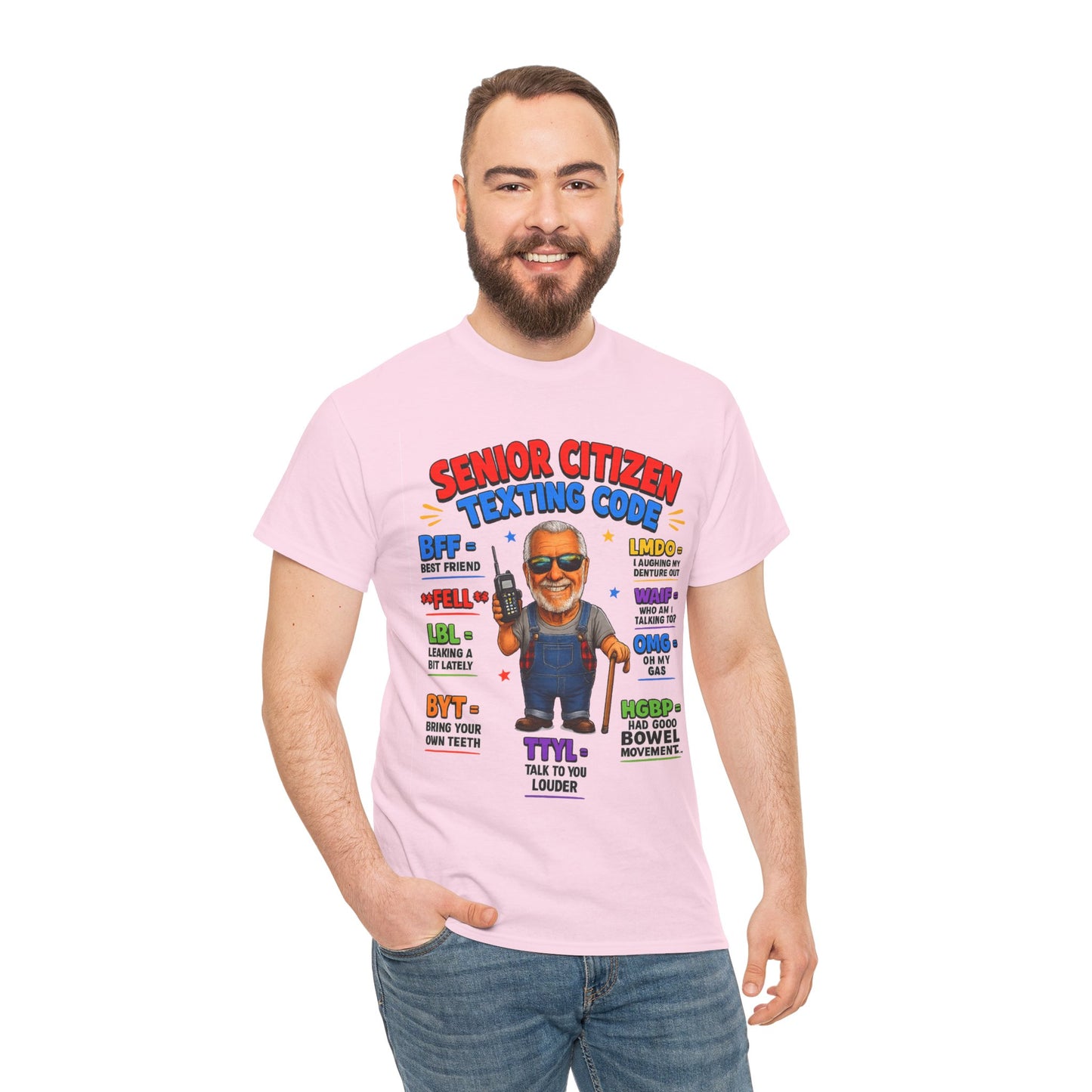 Senior Citizen Texting Code T-Shirt — Funny Grandpa Grandma Retirement Gift