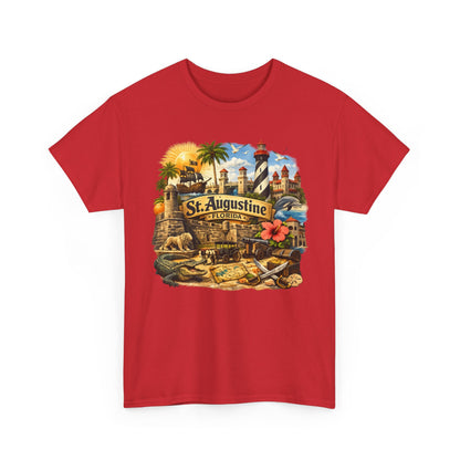 St. Augustine Florida Vintage Travel Tee — Retro Beach & Lighthouse Souvenir T-Shirt