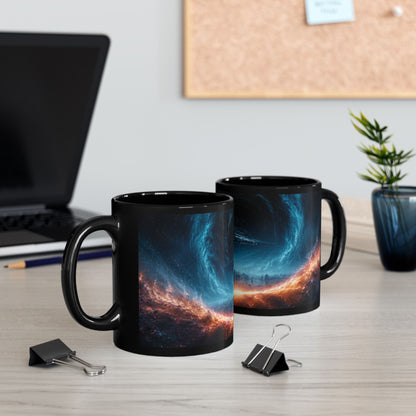 Empire Star Destroyer Galaxy Vortex Black Mug — Cosmic Space Coffee Cup (11oz & 15oz)