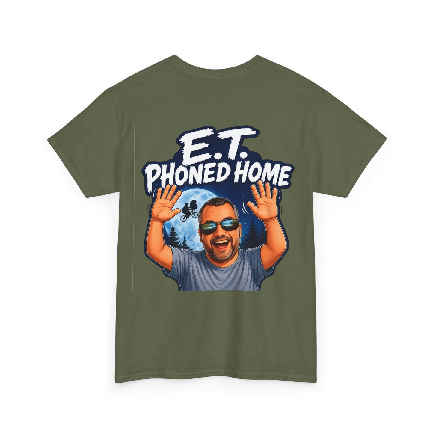 Graphic Tee — "E.T. Phoned Home" Smiling Guy Retro Design