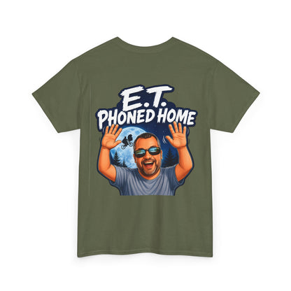 Graphic Tee — "E.T. Phoned Home" Smiling Guy Retro Design