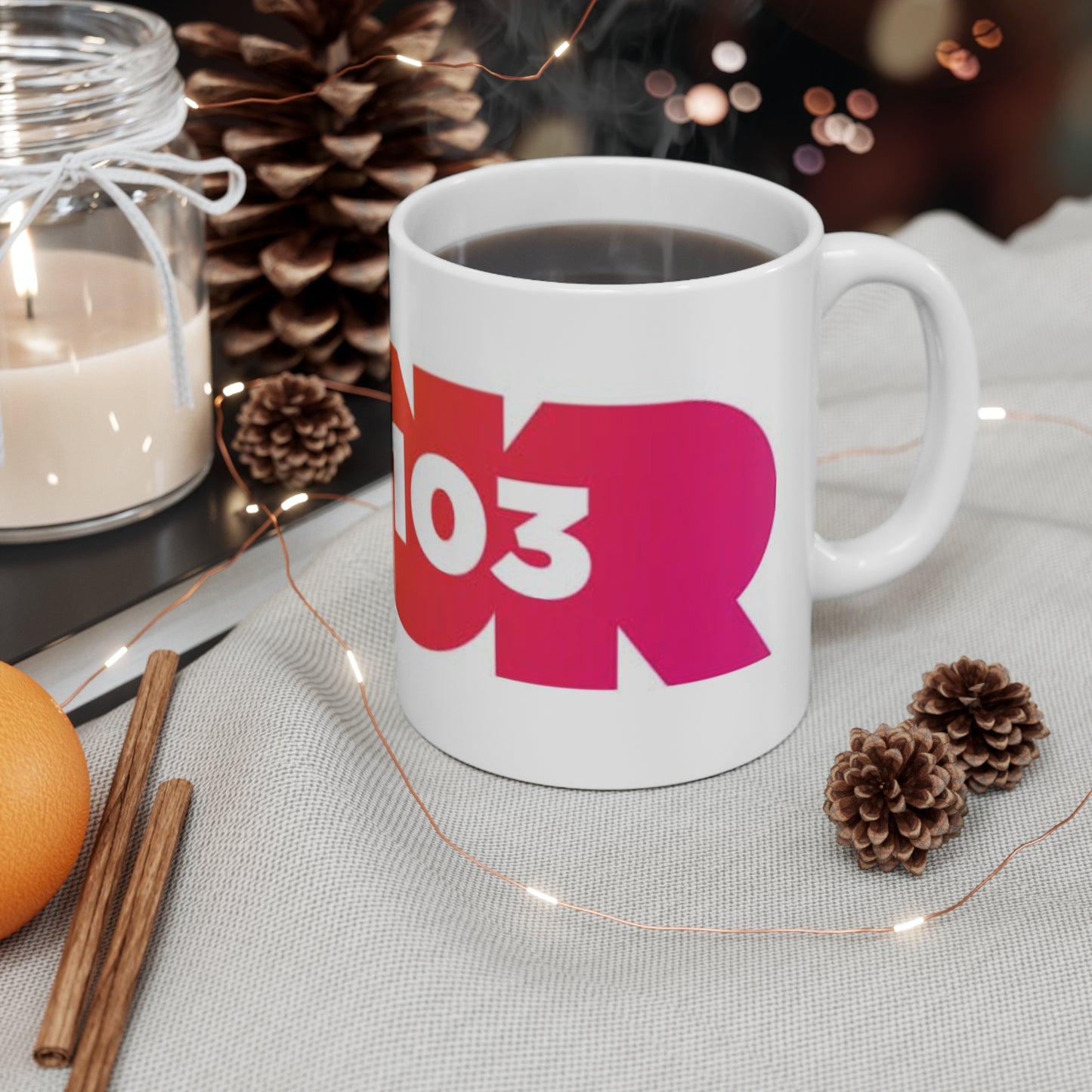 Coffee Mug – Retro 'Key 103' Gradient Logo Ceramic Mug (11oz, 15oz)