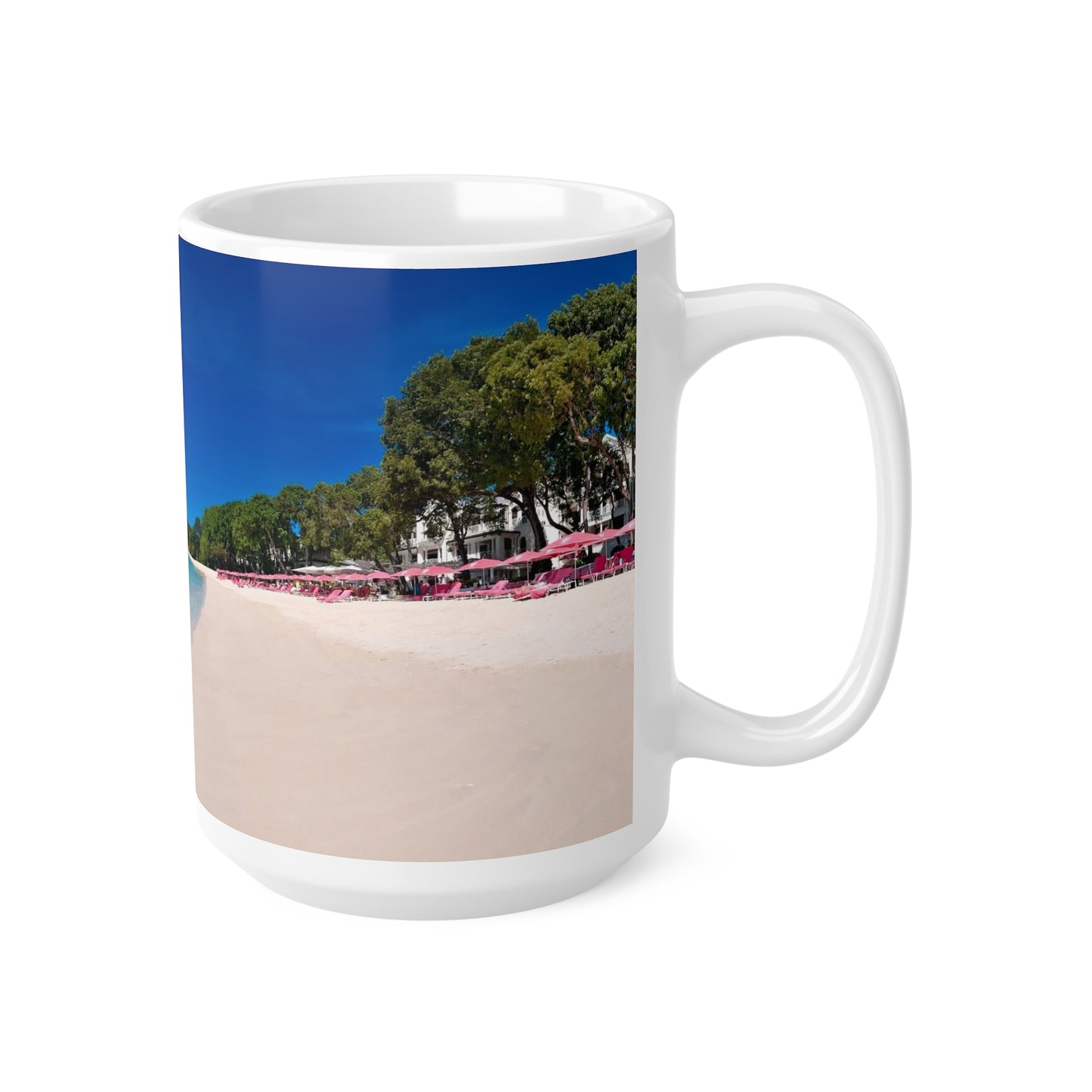 Caribbean Beach Ceramic Coffee Cups, 11oz, 15oz